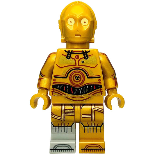 C-3PO - Molded Light Bluish Gray Right Foot, Printed Arms, sw1209