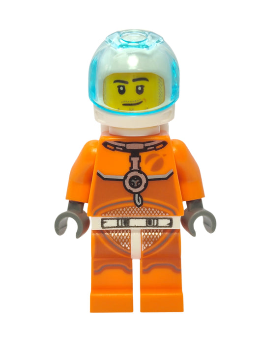 Astronaut - Orange Spacesuit with Dark Bluish Gray Lines and Moustache, cty1061