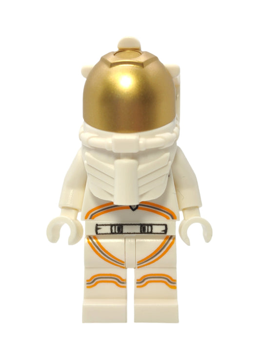 Astronaut - White Spacesuit with Orange Lines and Closed Mouth Smile, cty1064