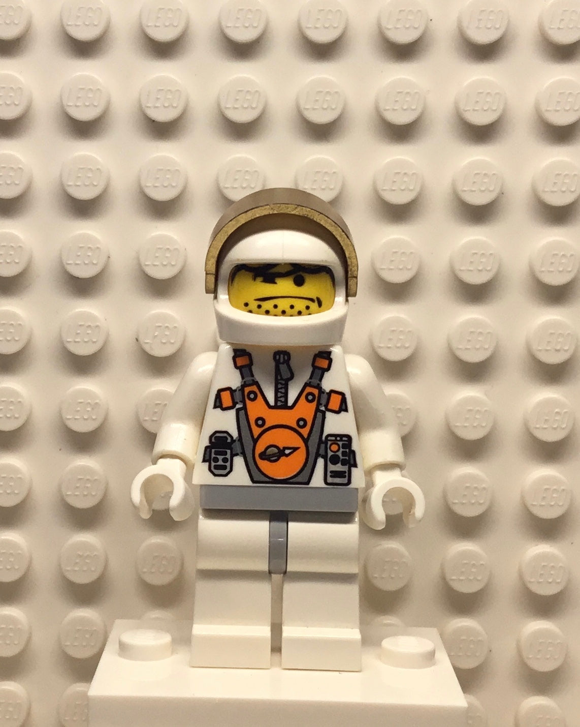 Mars Mission Astronaut with Orange Sunglasses on Forehead, Stubble, mm007